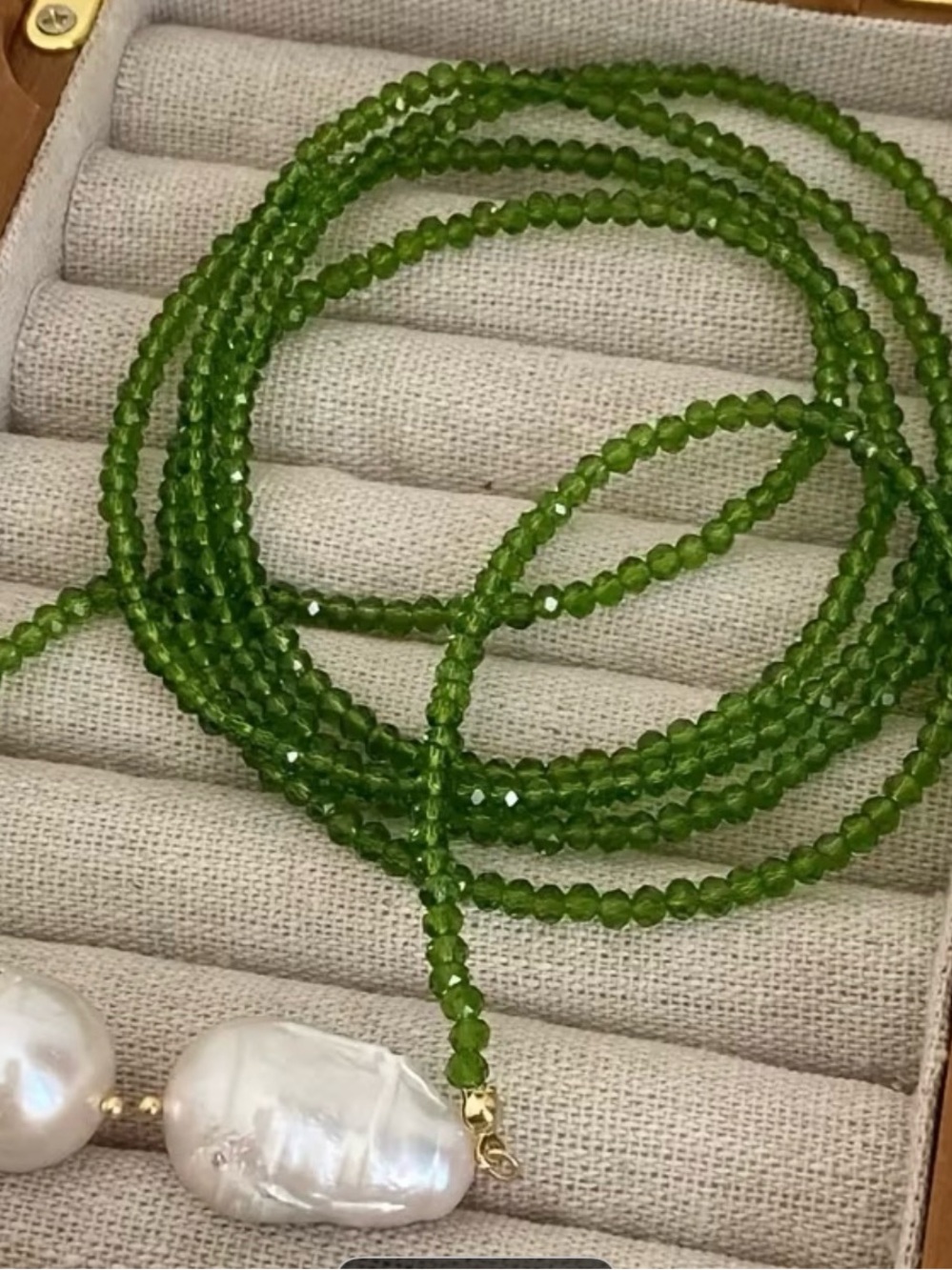 Green Peridot Beaded Necklace - Women Jewelry
